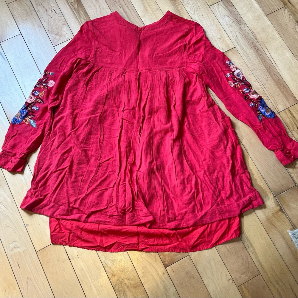 Free People Mia Gauze Embroidered Floral Print Mini Tunic Dress size small - Picture 11 of 11